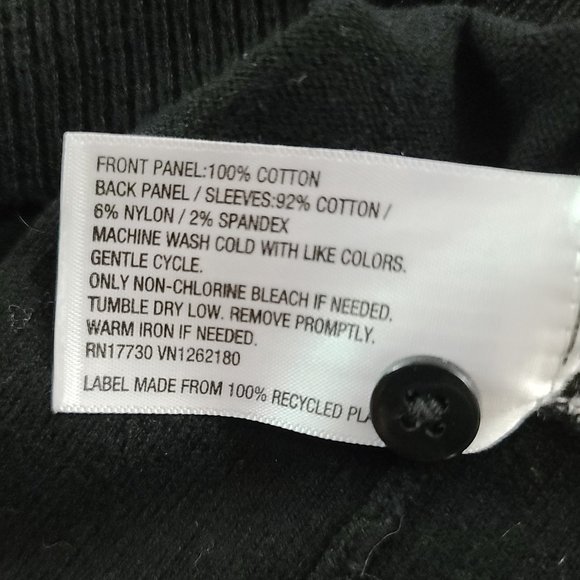 NWoT Merona Black and White Abstract Stripe Print Button Up Sweater - Picture 6 of 6